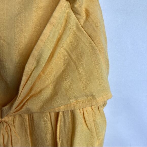 ROXY Very Sunny Textured Stripe Cotton Blend Peplum Top NWT in Medium - Picture 6 of 8